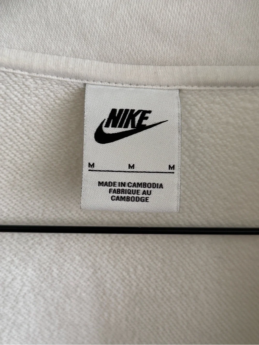 Nike White Half-Zip Sweatshirt with Black Logo